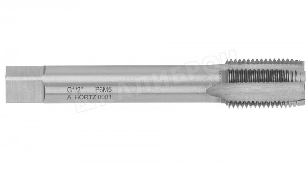 Метчик машинно-ручной для трубной цилиндрической резьбы G 5/8" Р6М5 HORTZ